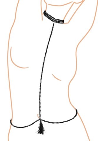 Bikini minimaliste en perles noires