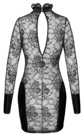 Robe wetlook et dentelle de la marque Noir