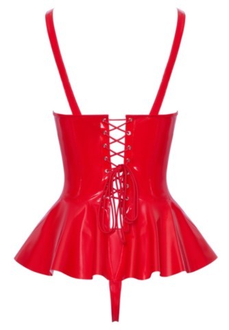 Top et string en vinyle rouge