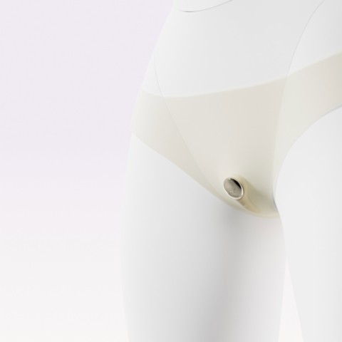 Vibromasseur portable connecté Deya de ZALO en coloris blanc ivoire avec double stimulation, accessoires interchangeables, télécommande Bluetooth et design ergonomique discret.