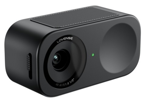 Webcam Lovense Webcam 2 Ultra HD 4K avec objectif grand angle, HDR, microphones intégrés et support magnétique pour streaming, visioconférence et création de contenu.