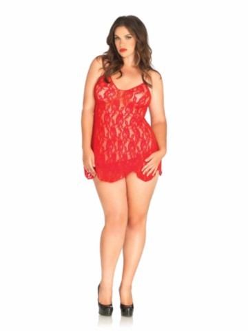 leg avenue 8717q Nuisette en dentelle florale au décolleté rond plongeant