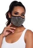 Masque couvre nez et bouche triangulaire à lanières ajustables avec strass de diverses tailles - Protection élégante